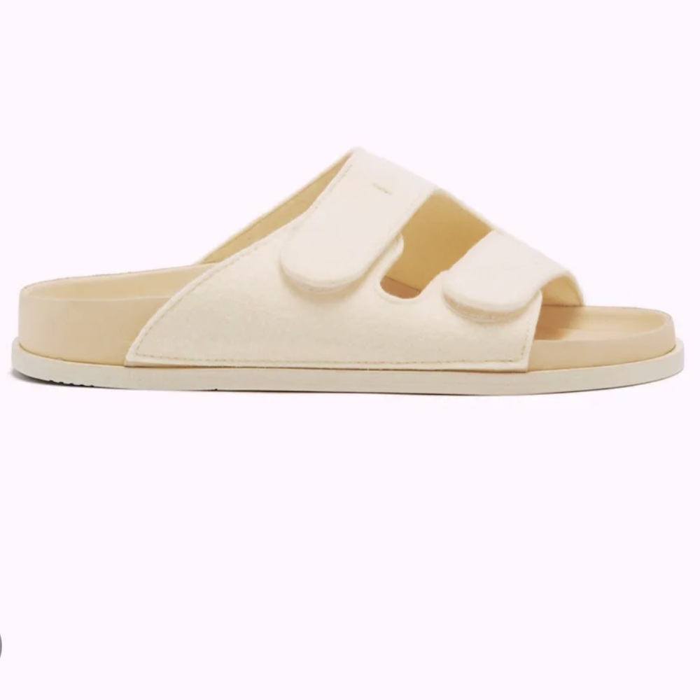 Toogood X Birkenstock The Forager Felt Sandals in Cream White 40